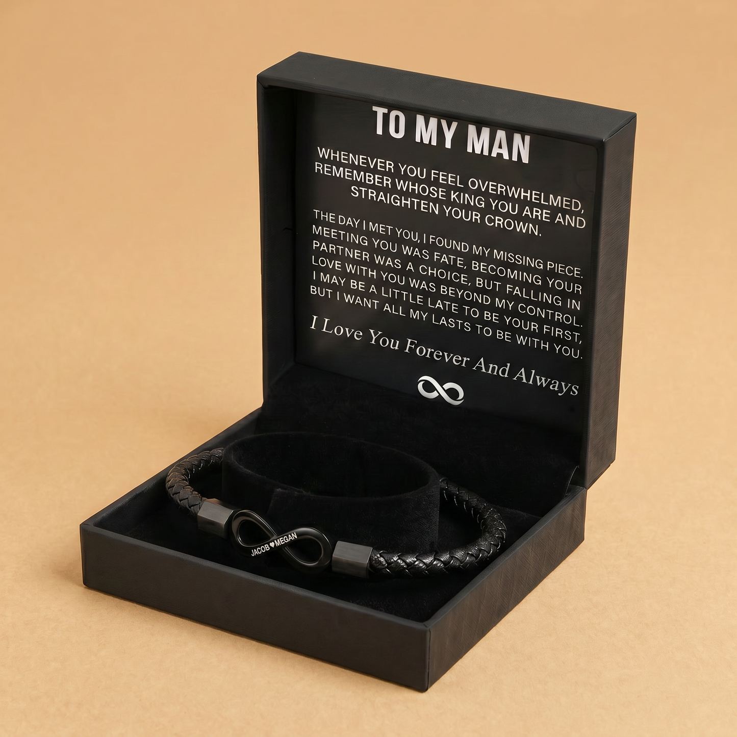 "To My Man" - Infinity Personalized Bracelet