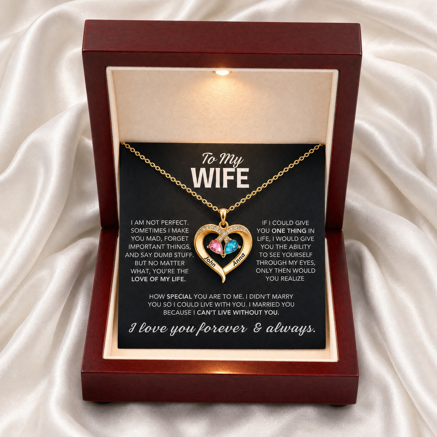 Always Yours – Birthstone Heart Necklace