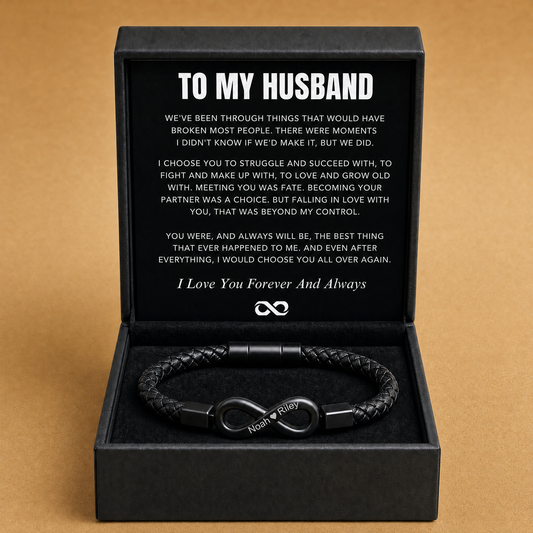 "To My Husband" - Infinity Personalized Bracelet