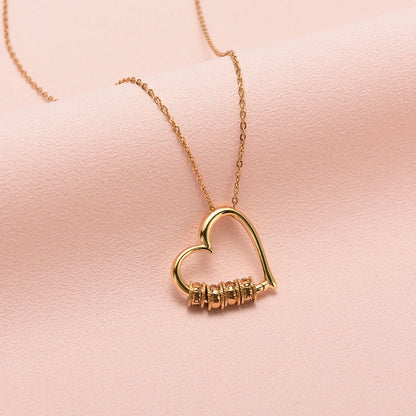 Heart of Our Family Necklace with Names Engraving & Forever Rose Box