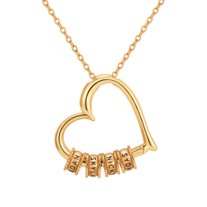 Heart of Our Family Necklace with Names Engraving & Forever Rose Box