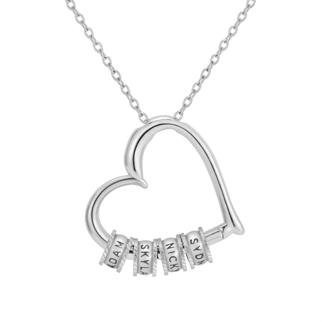 Heart of Our Family Necklace with Names Engraving & Forever Rose Box