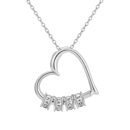 Heart of Our Family Necklace with Names Engraving & Forever Rose Box