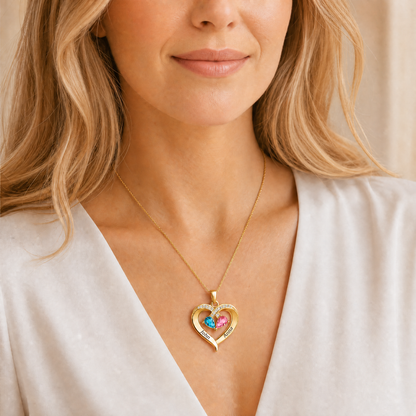 Always Yours – Birthstone Heart Necklace