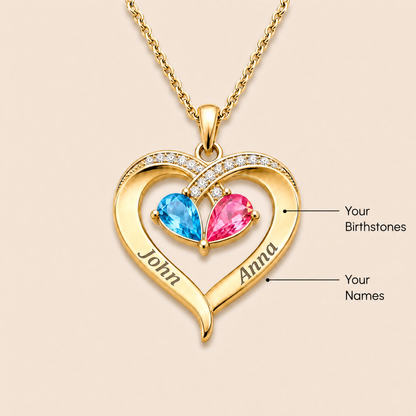 To My Wife – Birthstone Heart Necklace
