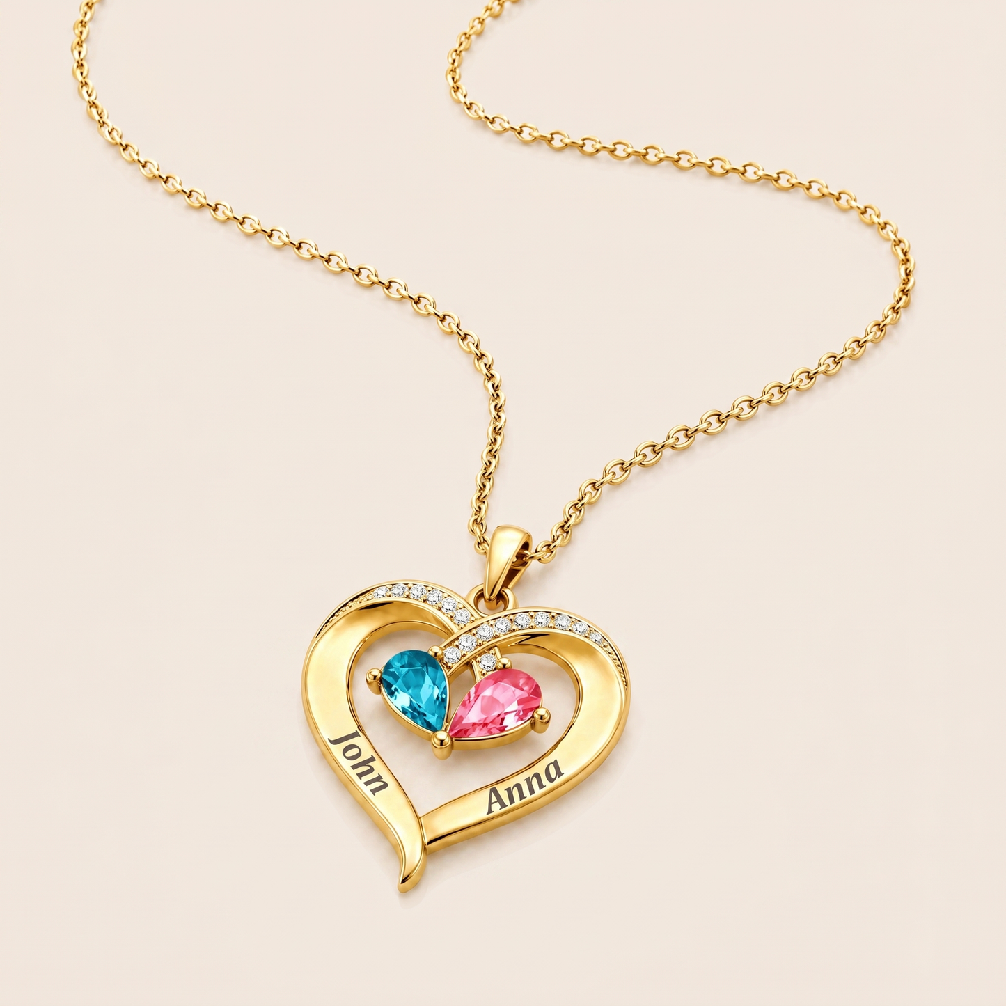 Always Yours – Birthstone Heart Necklace