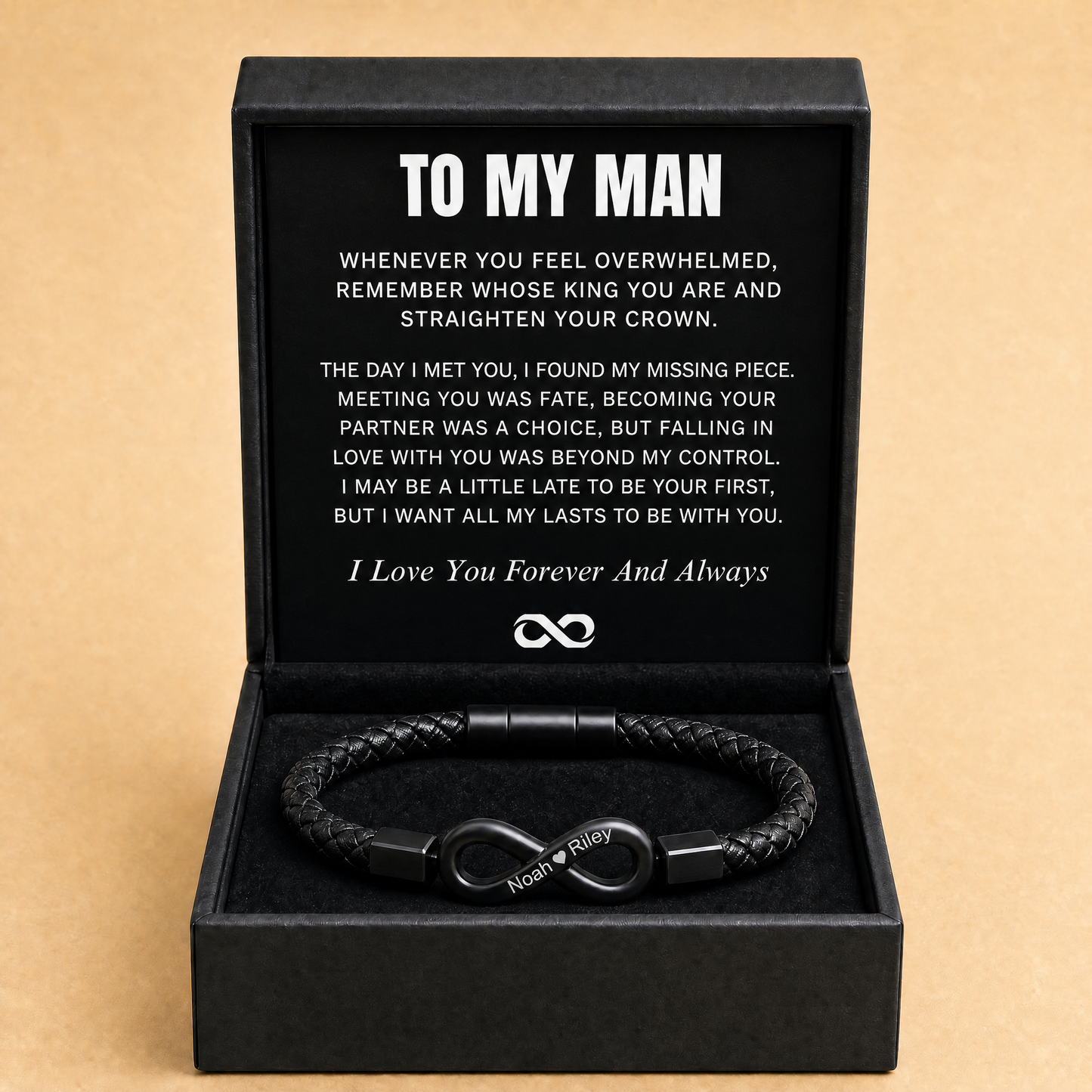 "To My Man" - Infinity Personalized Bracelet