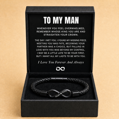 "To My Man" - Infinity Personalized Bracelet
