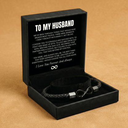 "To My Husband" - Infinity Personalized Bracelet